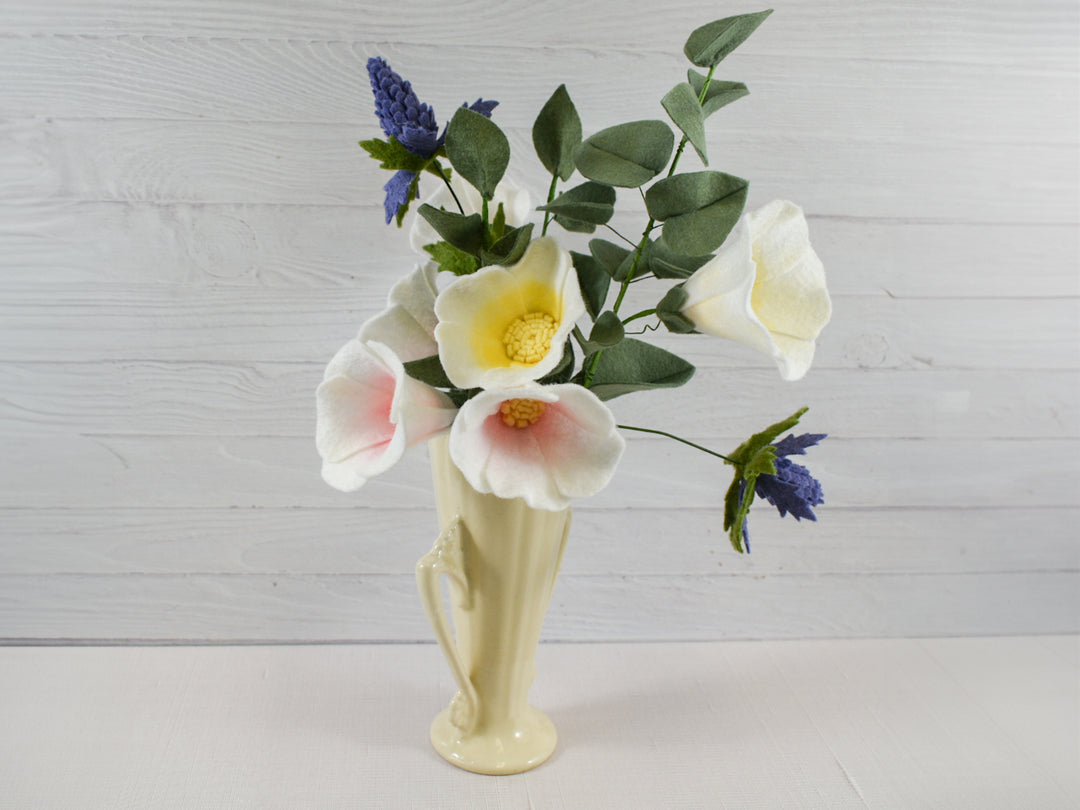 Felt Morning Glory Stem – Handmade Floral Decor