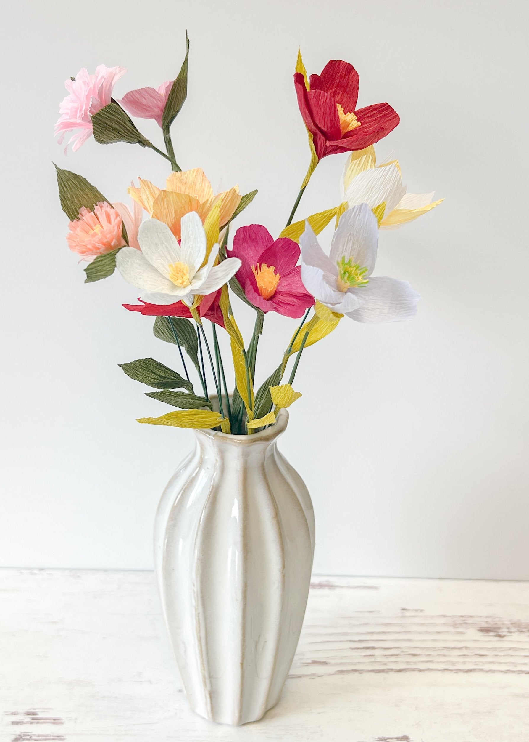 Paper wildflowers assorted 6 pack