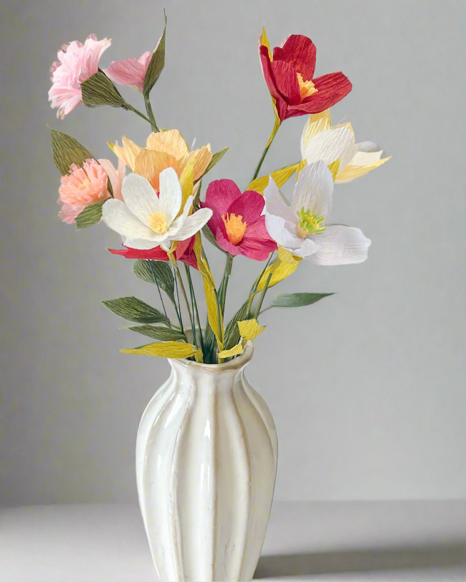 Paper wildflowers assorted 6 pack 
