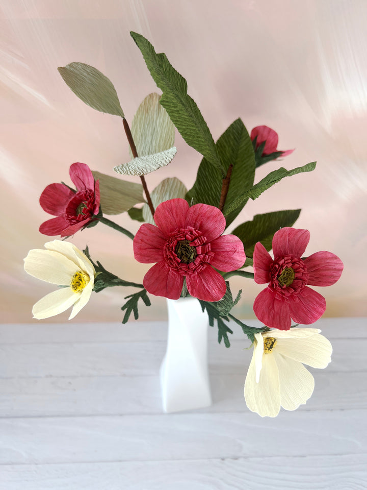 Crimson &amp; Cream No. 5 Paper Bouquet