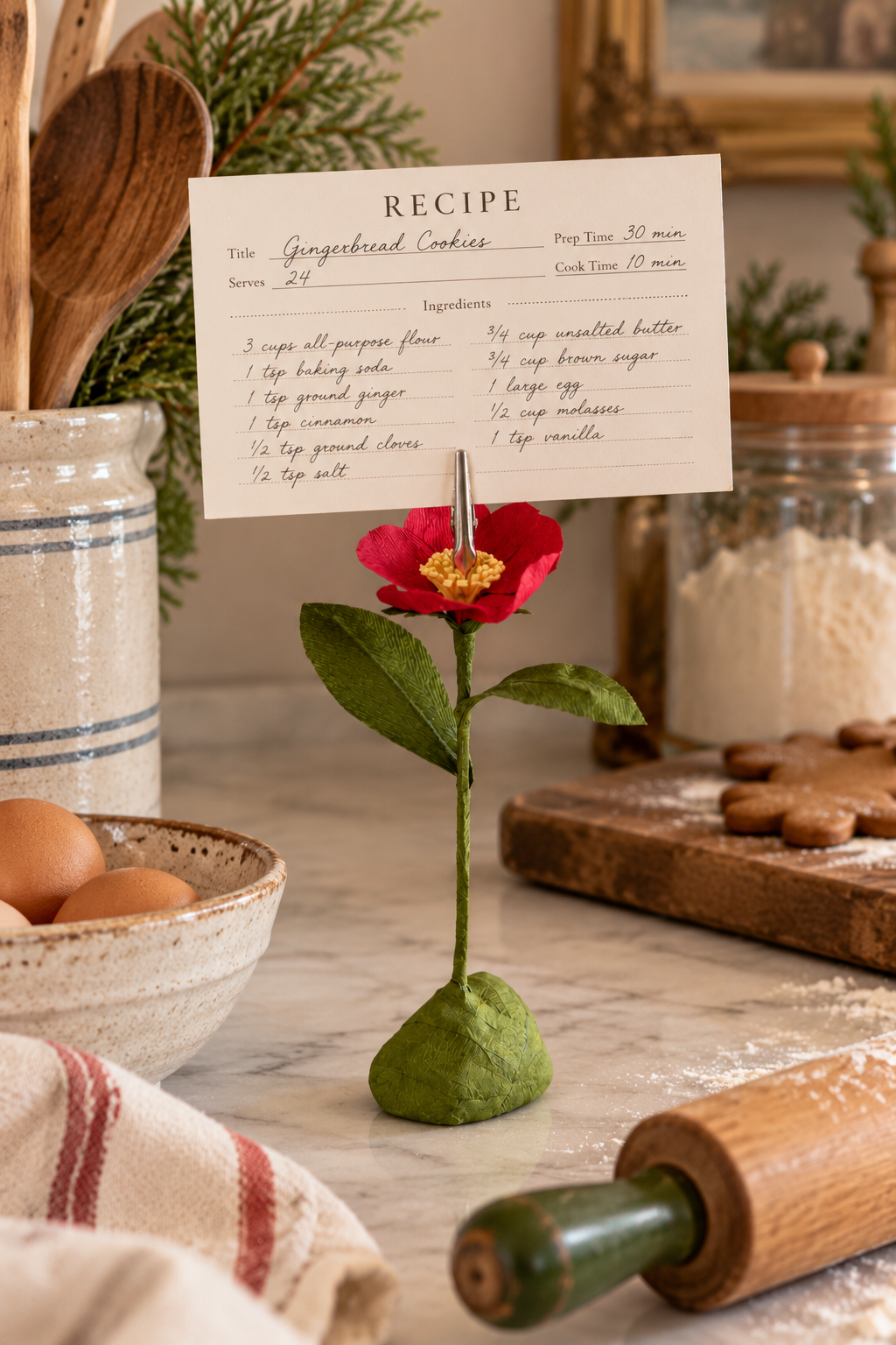 Handmade Paper Flower Photo &amp; Card Holder