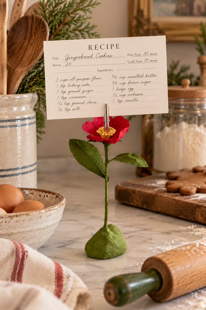 Handmade Paper Flower Photo &amp; Card Holder