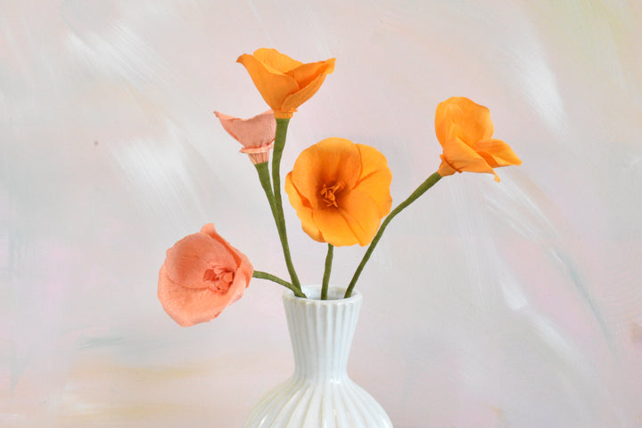 Paper California Poppy Stem