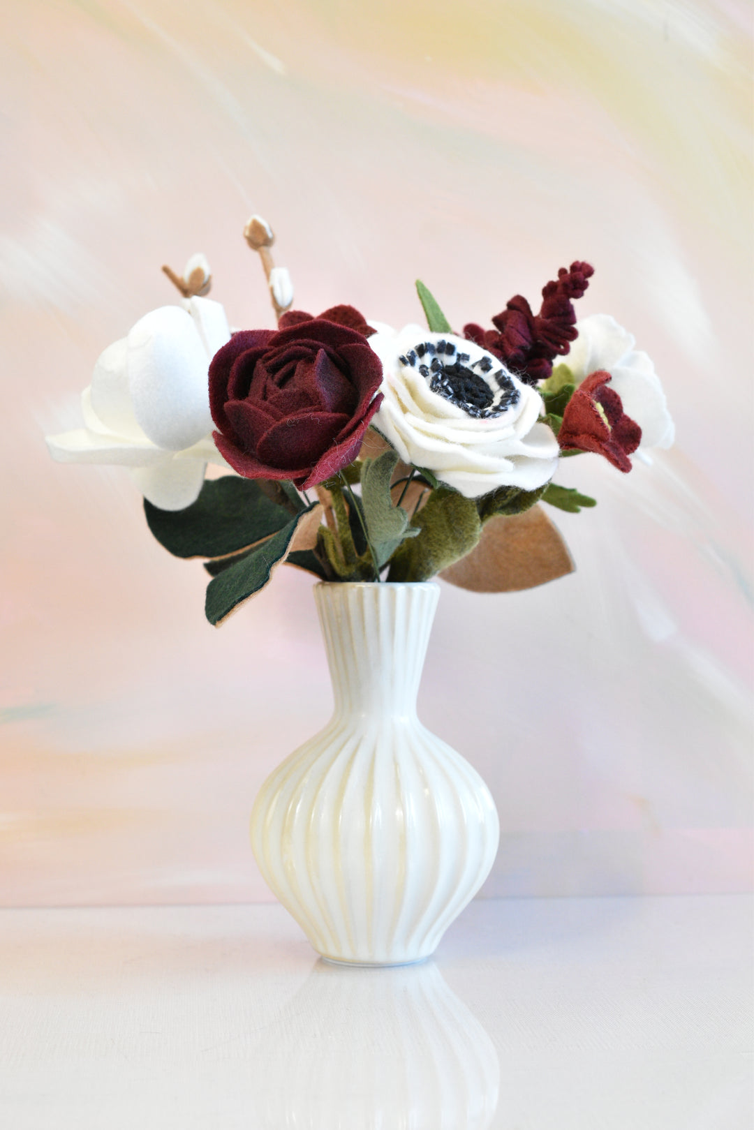 Deep Burgundy and White Bouquet