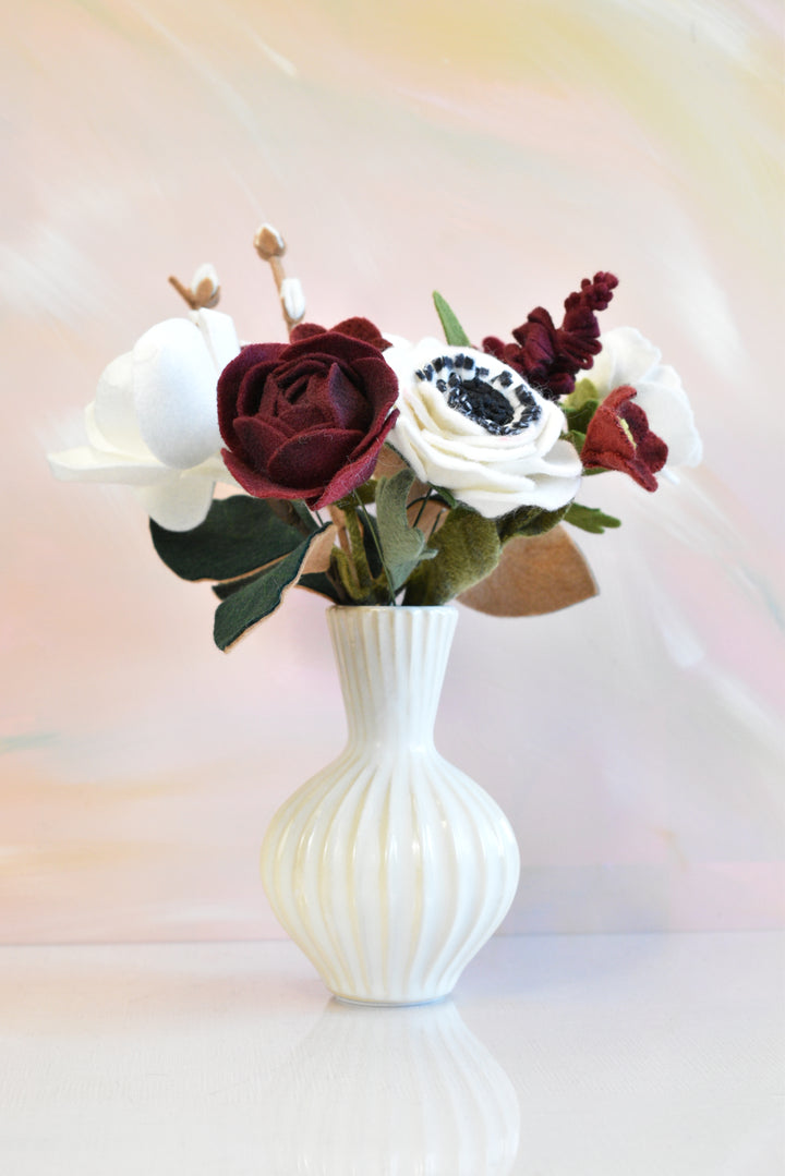 Deep Burgundy and White Bouquet