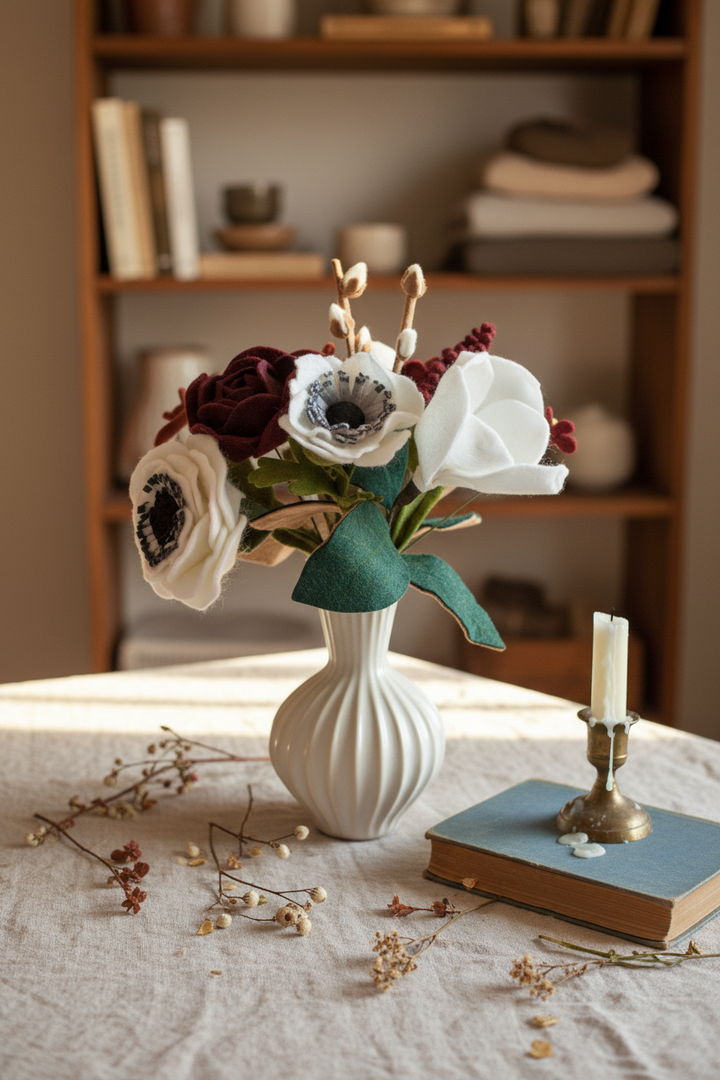 Deep Burgundy and White Bouquet