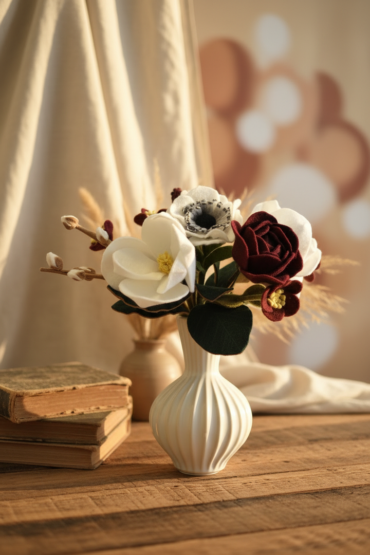Deep Burgundy and White Bouquet