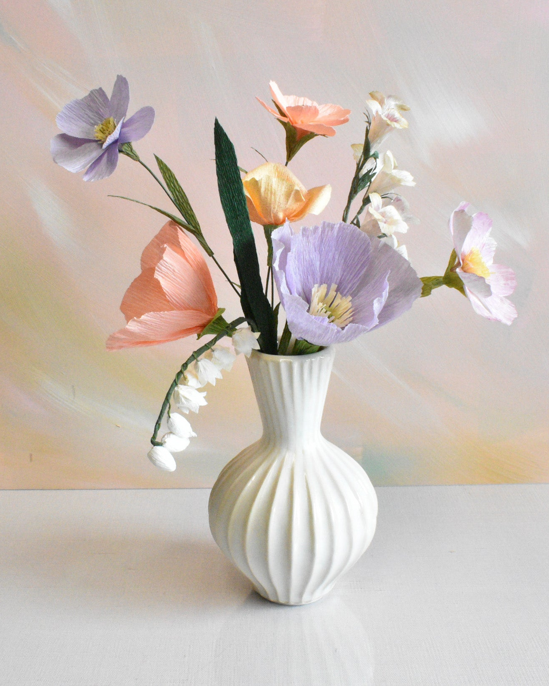 Icelandic Poppy, Cosmos, and Lily of the Valley Bouquet