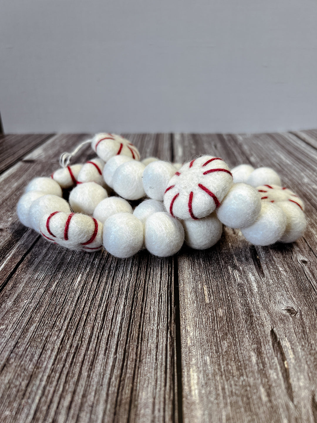 White Peppermint Cheer Festive Garland