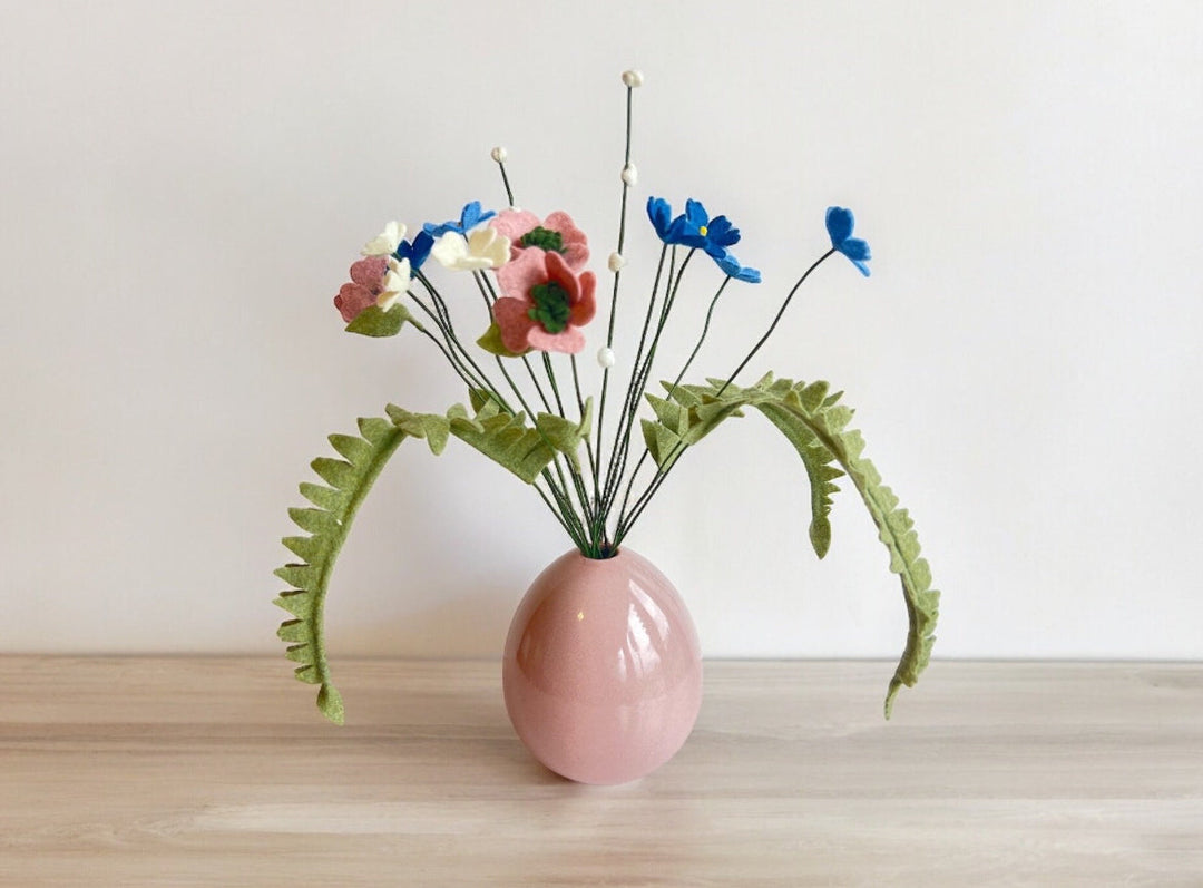 Pinks and Blues Wildflower Bouquet (Felt)