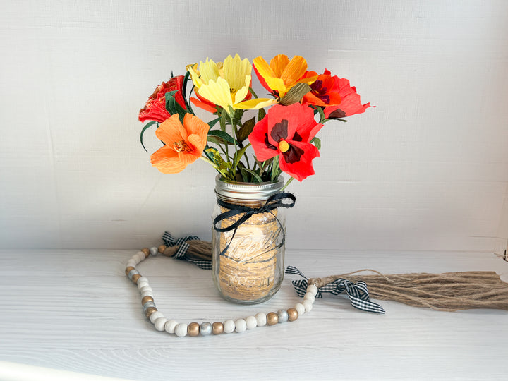 Fire Tones Bouquet (Paper) + Vase