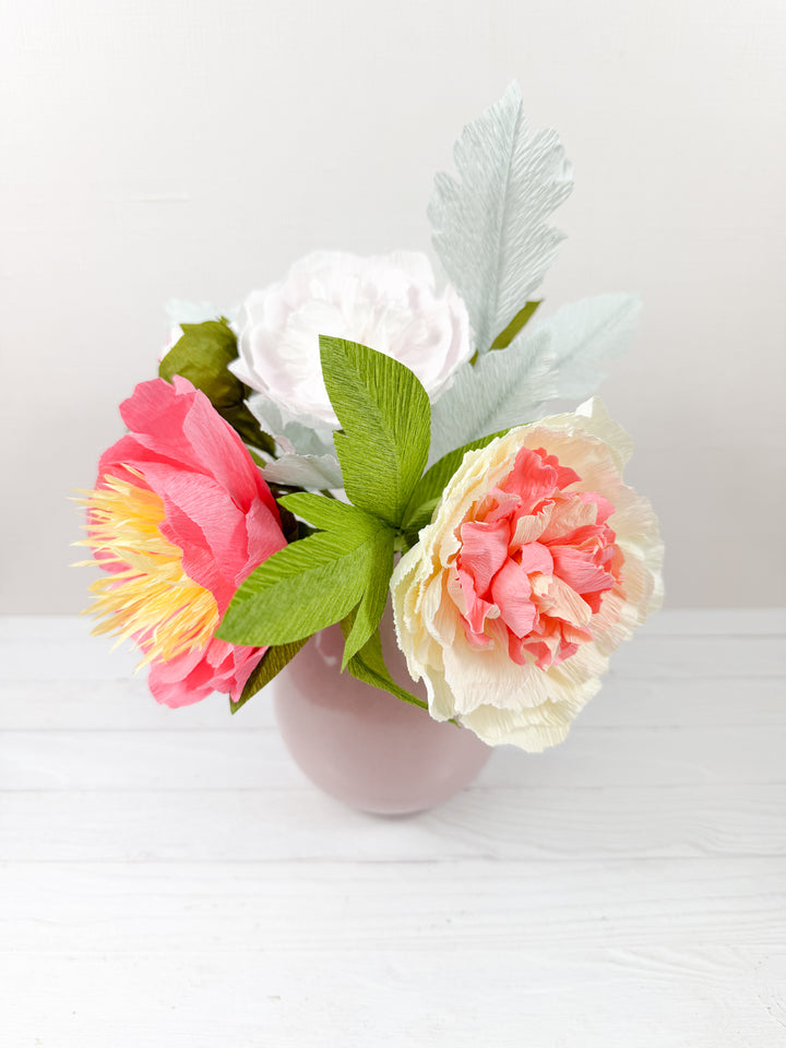 Stop &amp; Smell the Peonies Paper Arrangement