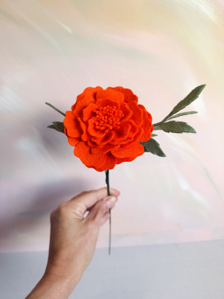 Felt Marigold Flower Stem