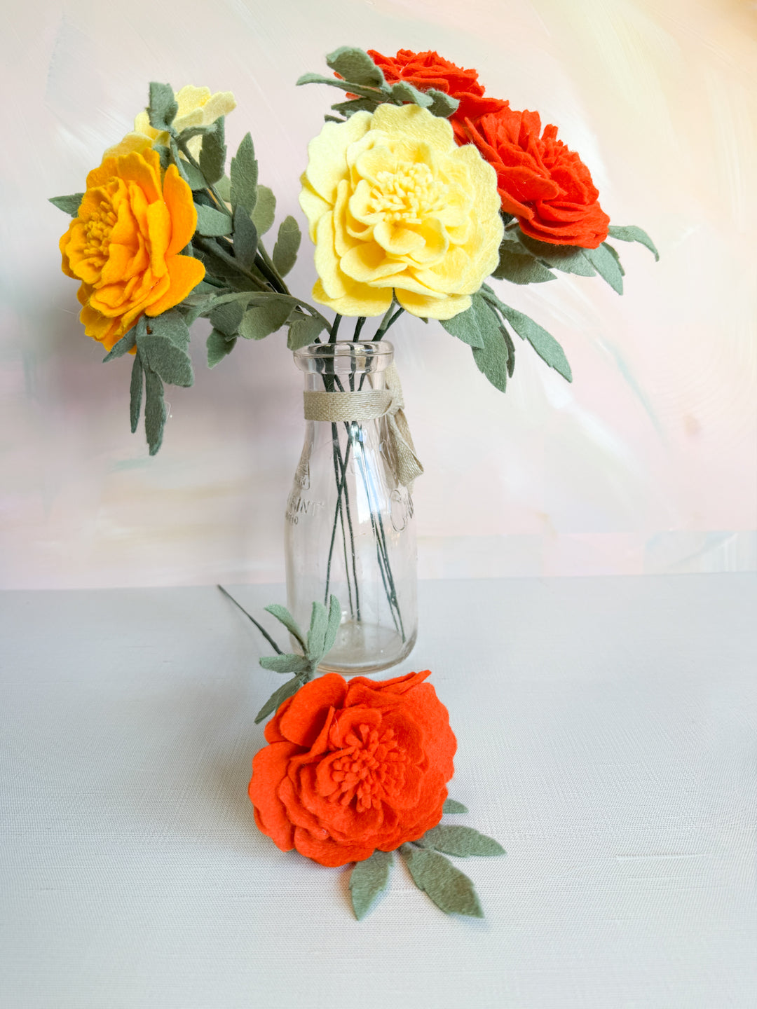 Felt Marigold Flower Stem