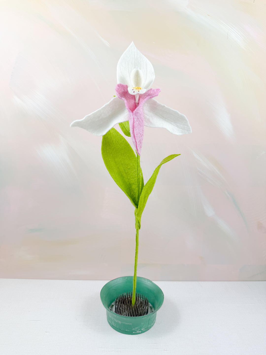 Felt Lady Slipper Orchid Flower