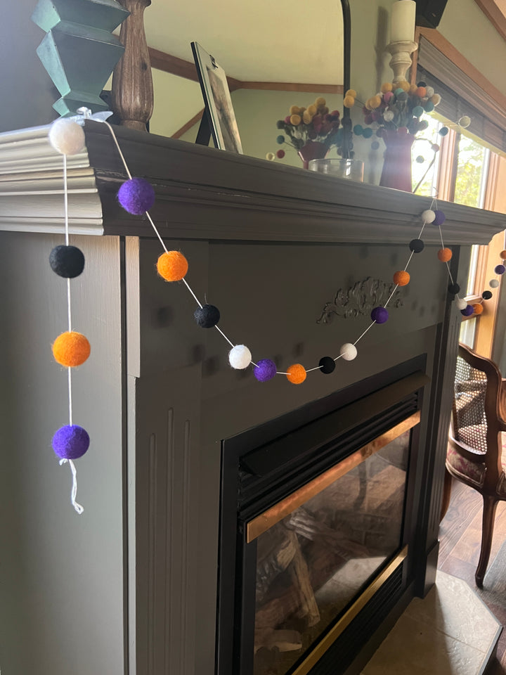 Orange, Black, White, and Purple Garland