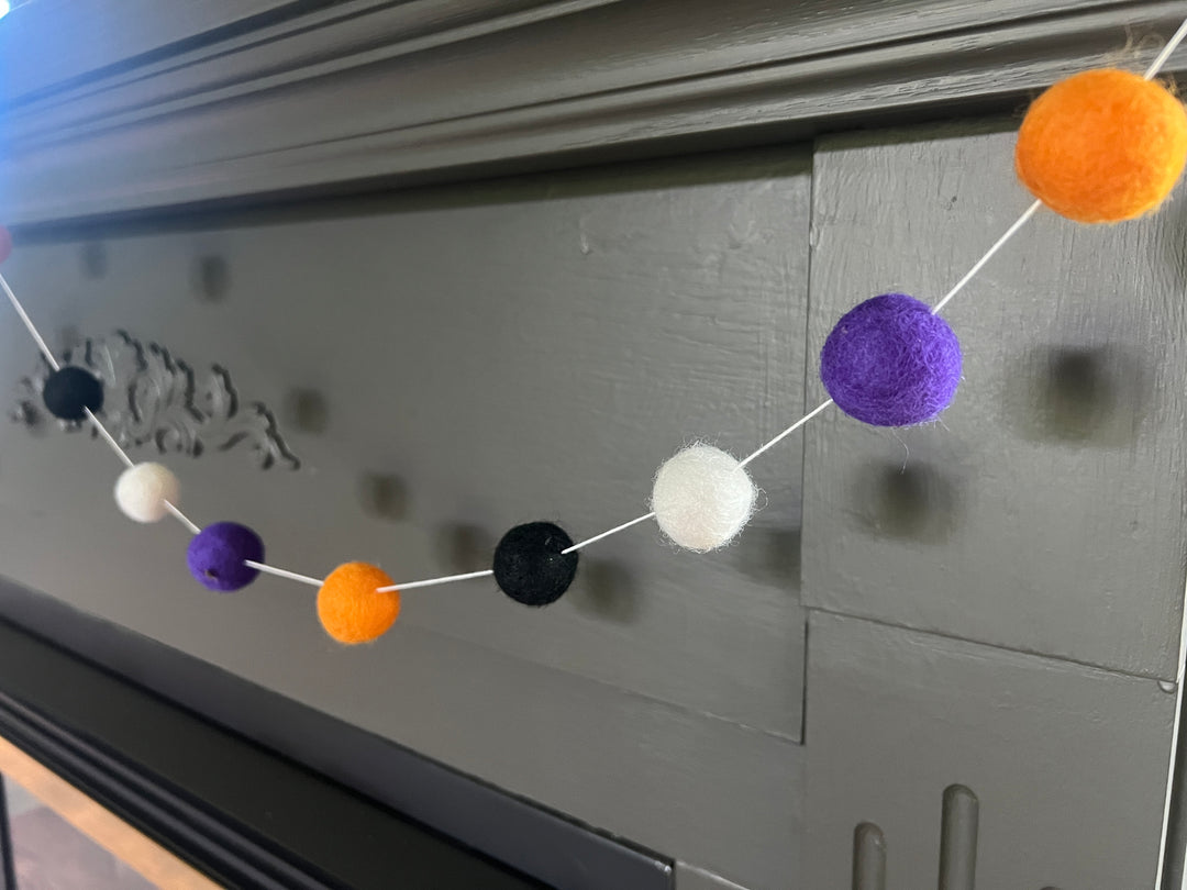 Orange, Black, White, and Purple Garland