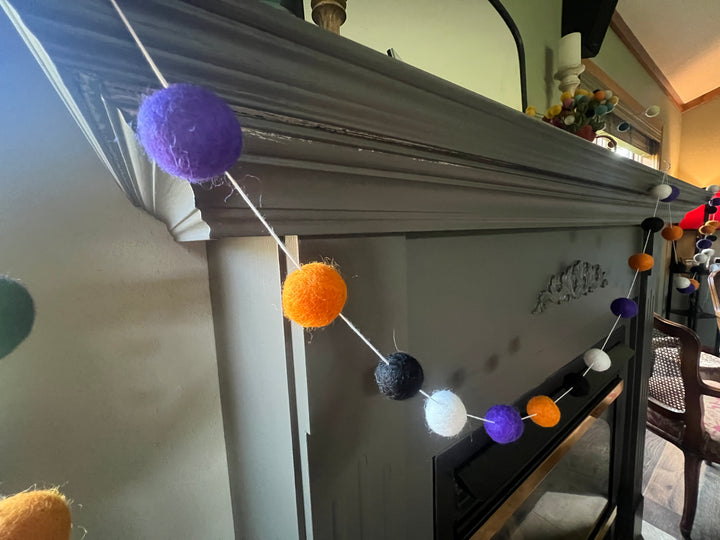 Orange, Black, White, and Purple Garland