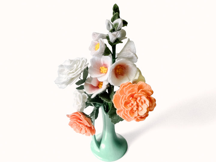 Felt Flower Bouquet: Hollyhock and Marigolds