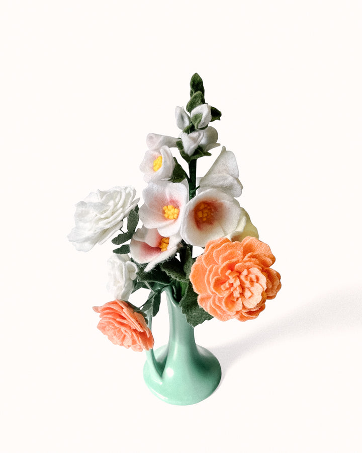 Felt Flower Bouquet: Hollyhock and Marigolds