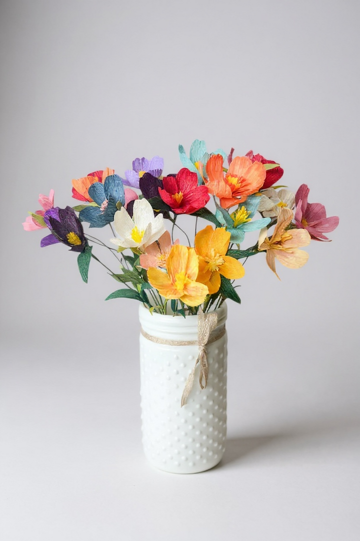 Assorted 6 Pack Paper Wildflowers