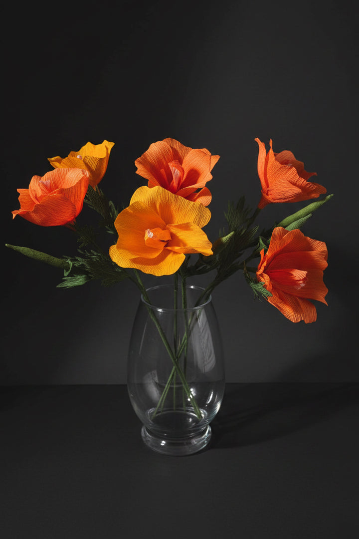 Paper California Poppy Stem