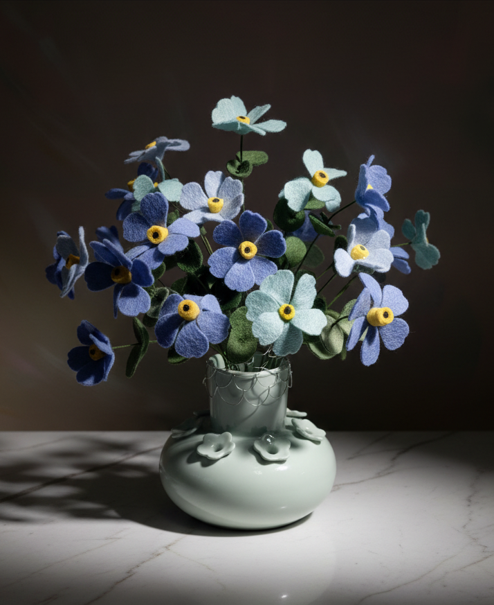 Felt Forget Me Not Stems