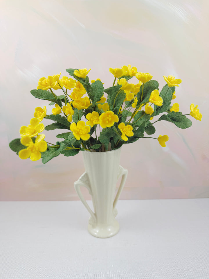 Golden Buttercups | Handmade Felt Wildflower Stems