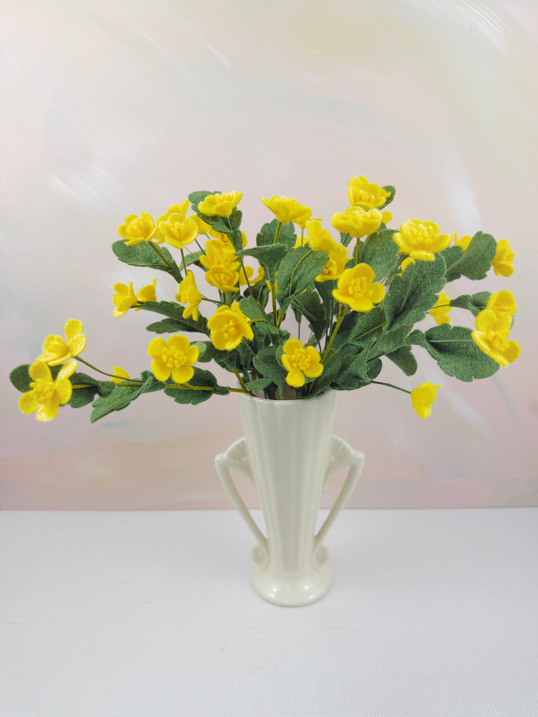 Golden Buttercups | Handmade Felt Wildflower Stems