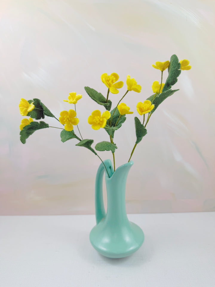 Golden Buttercups | Handmade Felt Wildflower Stems