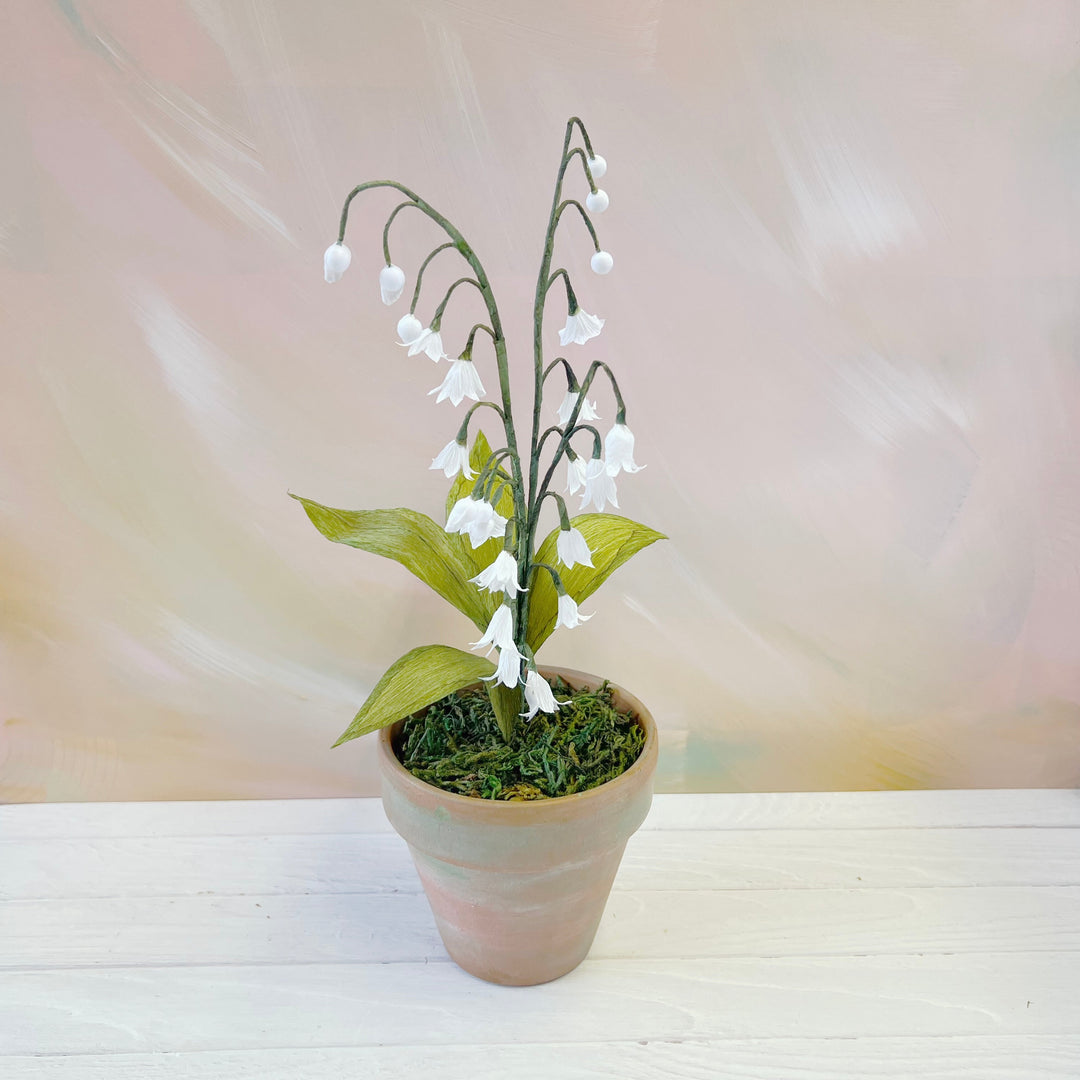 Handmade Paper Lily of the Valley – 4” Potted Paper Plant
