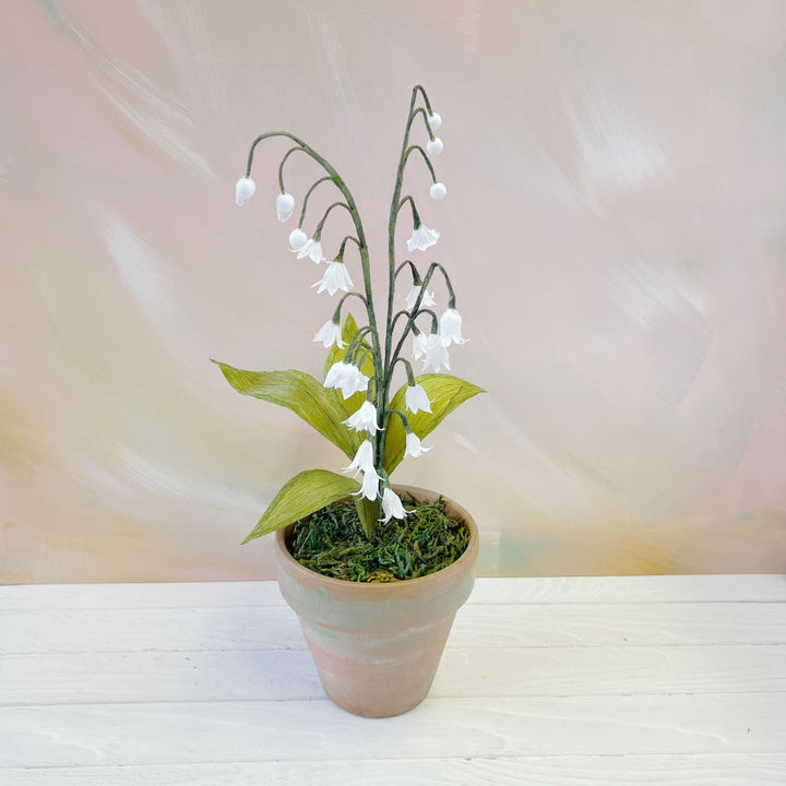 Handmade Paper Lily of the Valley – 4” Potted Paper Plant