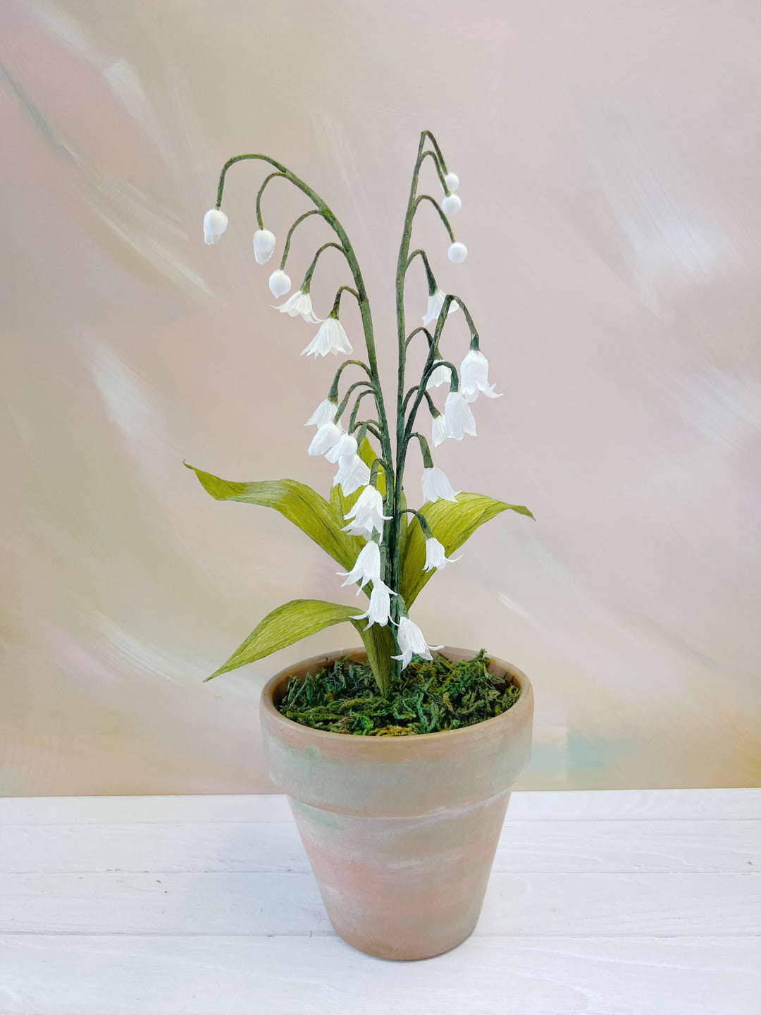 Handmade Paper Lily of the Valley – 4” Potted Paper Plant