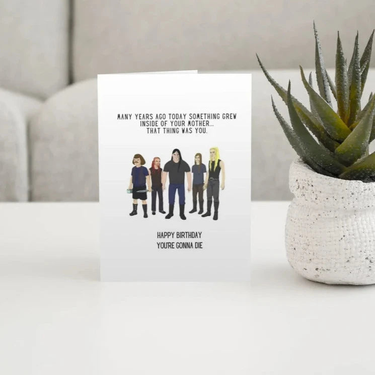 Metalocalypse Dethklok Birthday Dethday Card - Dethklok Birthday Card - Murderface Birthday Card - Pickles Drummer Tiki Wartooth - skwisgaar
