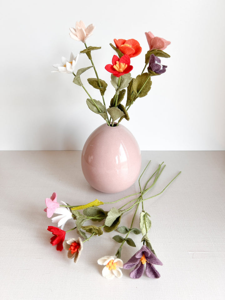 Wildflowers with Leaves 6 Pack - Delightful Wildflowers For Decor - Vase not Included | Felt Flowers for Bouquet