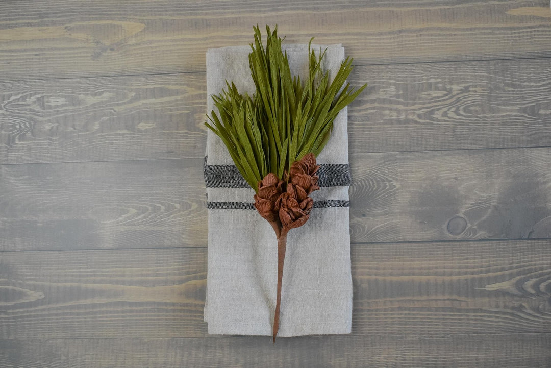 Handmade Christmas Pine Sprig with Pinecones, Holiday Gift Topper, Christmas Place Setting, Rustic Table Decor, Woodland Holiday Decor
