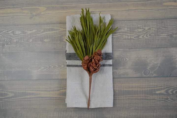 Handmade Christmas Pine Sprig with Pinecones, Holiday Gift Topper, Christmas Place Setting, Rustic Table Decor, Woodland Holiday Decor