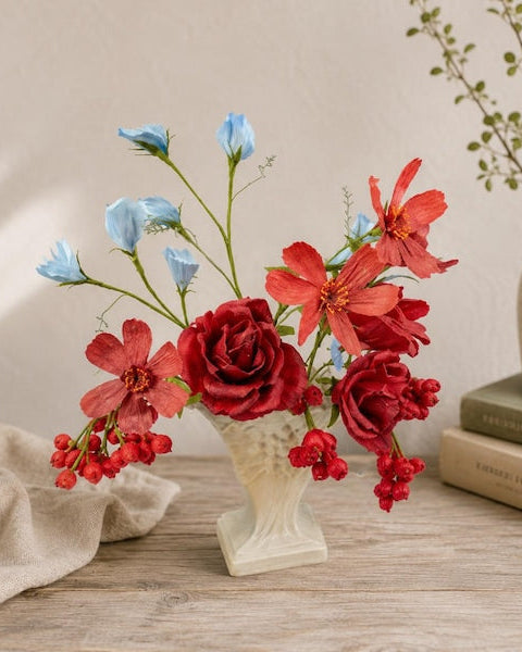 Crimson Meadow Paper Flower Bouquet