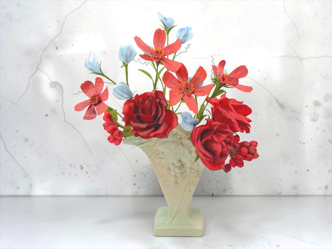 Crimson Meadow Paper Flower Bouquet