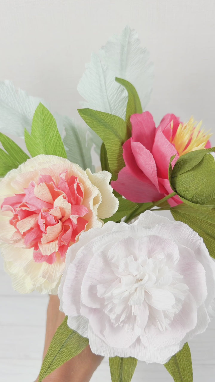 Stop &amp; Smell the Peonies Paper Arrangement